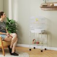 thumbnail image 2 of PawHut 49" Large Rolling Bird Cage Cockatiel Play House Perch Swing, White, 2 of 10