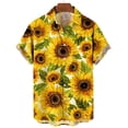 thumbnail image 2 of Camisas hawaianas para hombre, camisas con estampado 3D de girasoles para hombre, ropa de moda con solapa de manga corta para hombre, camisetas holgadas de gran tamaño, 2 of 5