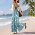 thumbnail image 5 of Polka Dot Jumpsuits for Women Summer Casual Boho Wide Leg Overalls Loose Fit Sleeveless Rompers with Pockets(Sky Blue,XL）, 5 of 8
