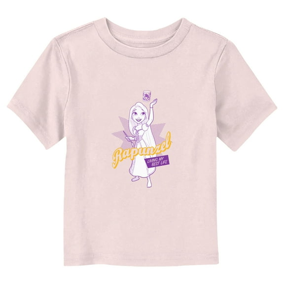 Toddler's Tangled Rapunzel Living My Best Life Graphic Tee Light Pink 4T