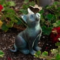 thumbnail image 2 of Cat Statue Garden Outdoor Decoration Cat Statue Blue Resin Ornament Gift Compatible Patio Yard Lawn Porch Outdoor Statue, 2 of 5