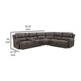 thumbnail image 5 of Kai 77 Inch Left Arm Loveseat, Console, Power Recliner, Brown Faux Leather, 5 of 5