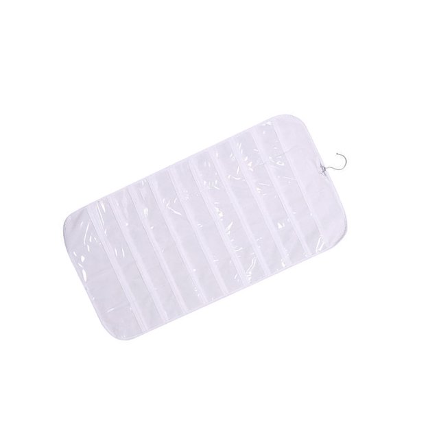 Injueey Organizador de joyas transparente a prueba de polvo 80 rejilla hogar dormitorio pared oreja Stud anillo colgante bolsa de almacenamiento caja Almacenamiento y organización del hogar Blanco Injueey HA076566-02