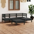 thumbnail image 1 of vidaXL 5 Piece Garden Lounge Set Solid Pinewood Black, 1 of 8