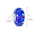 thumbnail image 3 of Bling Jewelry Womens Murano Glass Charm Bead Green Red Blue Aqua Wave Swirl Spacer for Bracelet, 3 of 4