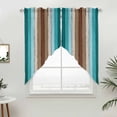 thumbnail image 5 of Aqua Teal Kitchen Window Curtains, Swag Curtains Valance for Bedroom Living Room Bathroom, Farmhouse Wood Grain Vintage Brown Striped Rod Pocket Window Treatment Curtain Block Drapes 2 Panels 36"x36", 5 of 9