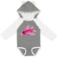 thumbnail image 3 of Inktastic Girls Pink Airplane Pilot Girls Long Sleeve Baby Bodysuit, 3 of 5