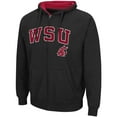 thumbnail image 2 of Men's Colosseum Black Washington State Cougars Arch & Logo 3.0 Full-Zip Hoodie, 2 of 3