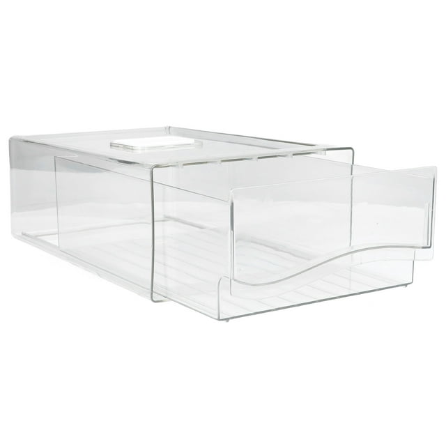 Fridge Containers, Pantry Containers Transparent Pantry Storage Bin Stackable Classification Storage Drawer Type Organizing Bins