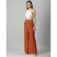 thumbnail image 5 of Moomaya Womens Solid Palazzo Pants, High Waist Ankle Length Wide Leg Trousers, 5 of 9