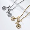 thumbnail image 4 of Trendy Hip Hop Style14K Yellow Gold Sports Bicycle Bike Pendant Necklace Set, 4 of 7