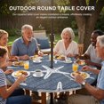 thumbnail image 3 of Round Outdoor Tablecloth with Umbrella Hole and Zipper, Dark Blue Starfish Coastal Tablecloth with Elastic Waterproof, Summer Beach Nautical Sea Ocean Patio Table Covers for 36" - 44" Pool Tables, 3 of 9