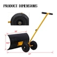 thumbnail image 7 of Metal Snow Pusher Shovel With Wheels, Seizeen Snow Pusher for Driveway, 29" Angled Blade, 10" Anti-skid Wheels, Tilt, 7 of 7