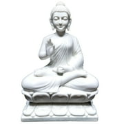 Buddha statue Large 24 inches White Marble YOGA meditating Buddha idol Hand carved Big Buddha sculpture Hindu Buddhism Teaching Buddha Temple Home D cor Housewarming Gifts Spiritual Anniversary Gifts