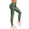 thumbnail image 2 of Celsior Cellulite Leggings Scrunch Butt Lifting Leggings Lightweight Slim Fit Pants Pants for Workout Running Athletic Fitness Sport Pants Full Length Buttery Soft Yoga Pants Breathable Army Green XL, 2 of 7