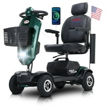 Metro Mobility Secure 4-Wheel Mobility Scooter with Adjustable, Folding & USB Charger, Emerald, 300 lb Limit