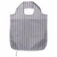 thumbnail image 1 of Geometric Reusable Portable Bag, Abstract Chain Shapes in Vertical Design on Plain Background, Fabric Market Bag Sturdy Easy to Clean Foldable Slim Design, Indigo Taupe Grey and White, by Ambesonne, 1 of 4