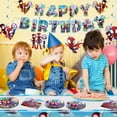 thumbnail image 4 of Spidey Birthday Party Supplies, Spidey Party Decorations and Tableware Set Includes Banner Hanging Swirls Paper Plates Napkins and Tablecloth, 4 of 4