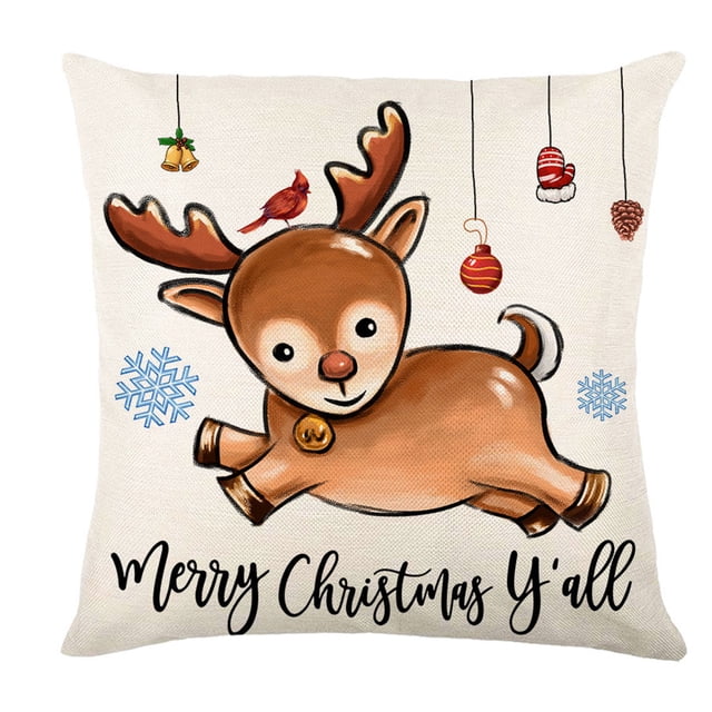 Cateissary Fundas decorativas navideñas para almohada, funda de almohada con forma cuadrada, fundas para sofá, sala de estar, accesorios, Kits de decoración para fiestas tipo 4
