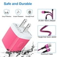 thumbnail image 2 of Compatible for iPhone Charger,2 Pack 6FT USB Charging Cable+2 Port Wall Charger Block,Fast Charging Braided Cord with USB Power Adapter Compatible for iPhone 14 13 12 11 Pro Max,iPad,AirPods(Pink), 2 of 6
