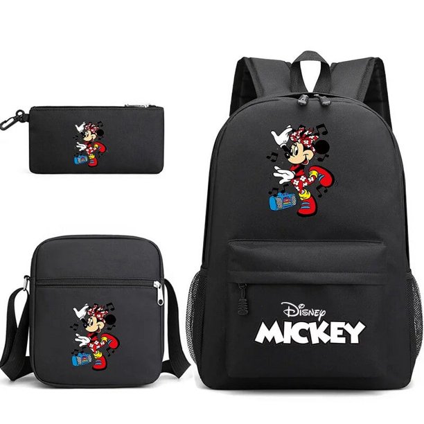 3pcs Disney Mickey Minnie Mouse Backpacks Students Schoolbags Pencil Case Shoulder Bags Backpack Boys Girls School Bags Sets