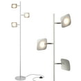 thumbnail image 1 of Brightech Arbre LED Projecteur Lumineux 3 Lumière Lampadaire Debout, Argent, 1 of 10