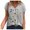 Gray, variant on Womens Tops Clearance Under $5 Fashion Woman Causal V-Neck Printing Blouse Short Sleeve T-Shirt Summer Tops