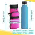 thumbnail image 3 of Nuovoware Water Bottle Carrier Bag with Adjustable Shoulder Hand Strap and 2 Pocket, Sling Neoprene Sleeve Sports Accessories for Hiking Travelling Camping, 25oz, Magenta, 3 of 7