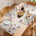 thumbnail image 5 of Spring Floral Placemats Set of 12, Purple Yellow Flower Leaves Retro Letter Texture Non-Slip Place Mats Washable Table Mats for Kitchen Dining Table Decorations Indoor/Outdoor, 5 of 9