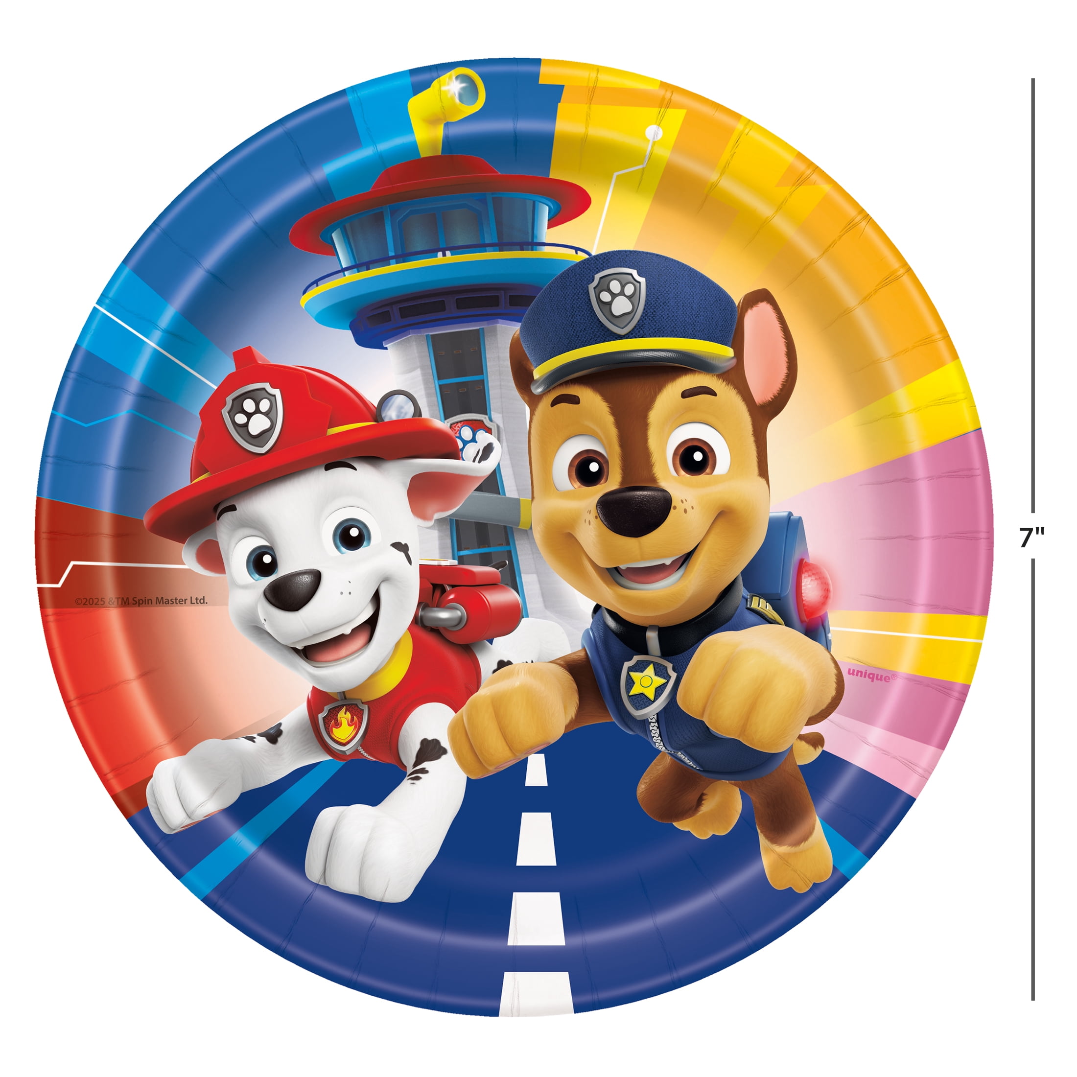 Paw Patrol Round 7" Dessert Plates, 8ct