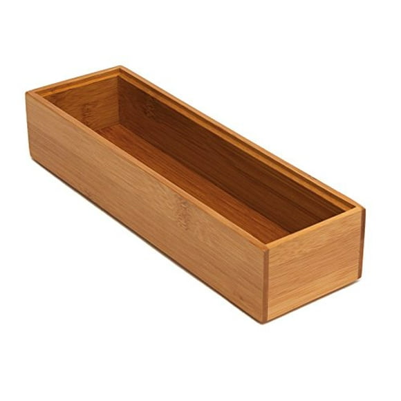 Lipper International 8181S Bamboo Wood Stacking Drawer Organizer Box, 3" x 9", Set of 2