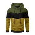 thumbnail image 4 of Men's Hoodies Sweatshirt with Kangaroo Pocket Novelty Color Block Pullover Long Sleeve Drawstring Hooded Tops, 4 of 5