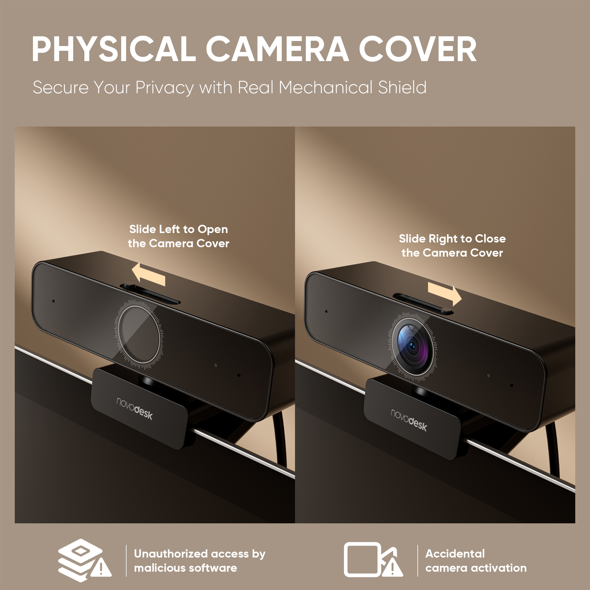 NOVODESK 1080p HD Webcam with Dual Microphone and Privacy Cover photo 4