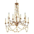 thumbnail image 3 of Lucas McKearn Mosaic 10-light 2-Tier Metal Chandelier in Antique Gold, 3 of 4