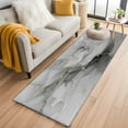 thumbnail image 3 of Grey Ombre Marble 2x6 Kitchen Runner Rug, Gray Marble Crack Abstract Modern Non-Skid Rubber Backing Large Rectangle Rugs - Living Room Bedroom Home Office, Indoor Floor Mat Carpets Washable Rug, 3 of 9