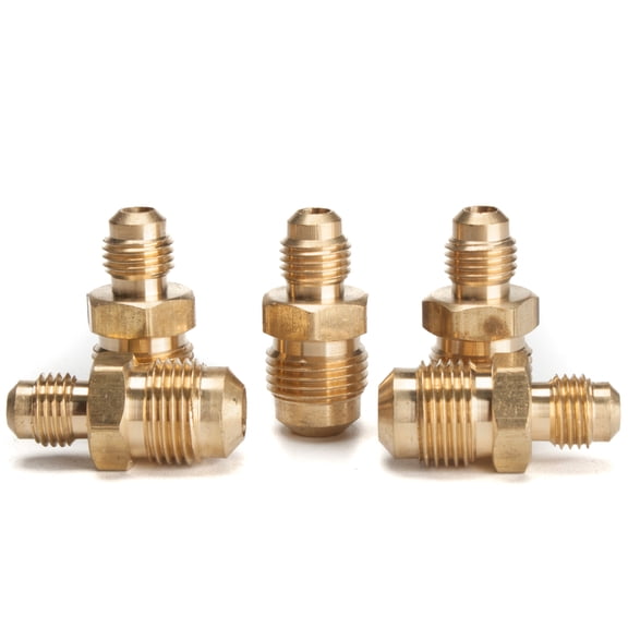 LTWFITTING Brass 3/8" OD x 1/4" OD Flare Reducing Union,Brass Flare Tube Fitting(Pack of 5)