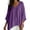 Purple, variant on SOOMLON Peplum Blouses for Women Plus Size V Neck Dolman 3/4 Sleeve Shirts Loose Solid Ruched Tops Comfy Casual Clothes