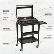 Blackstone E-Series Griddle, 22 Inch 2-Burner Electric Flat Top Grill with Hood and Prep Cart, Black
