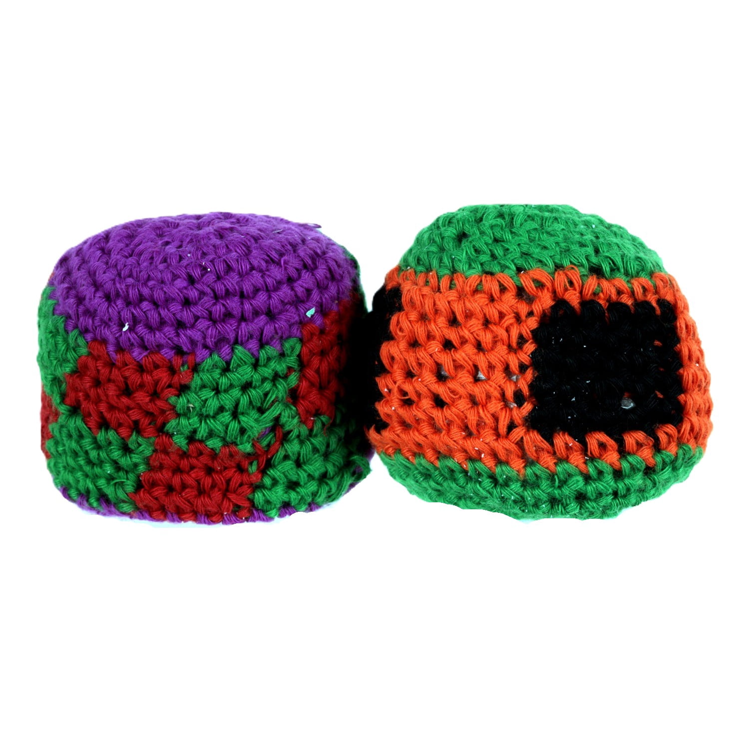 Crochet Footbag 2-Pack – 2.25 x 2 in, 40g Kick Sack Balls for Adults & Kids, Juggling & Stress Relief Toy