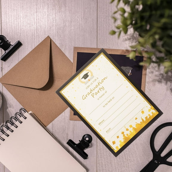 Raindrops Graduation Invitations Cards Assorted Color 20Pcs 7.2X5.2X0.04In