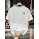 thumbnail image 1 of Men'S Casual Fashion Bear Chest Print Short Sleeve T-Shirt, Comfortable, Crew Neck, Slight Stretch Fabric, Regular Fit, for Adult, Summer, 1 of 5
