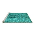 thumbnail image 2 of Ahgly Company Machine Washable Indoor Rectangle Abstract Turquoise Blue Modern Area Rugs, 8' x 12', 2 of 4