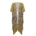 thumbnail image 4 of DISNIMO Leopard Horse Sunflower Print Women Bathing Suit Coverup Casual Loose Swimsuit Coverups Open Front Kimono Cardigan Cover Up Half Sleeve Summer Beach Cover up, 4 of 6