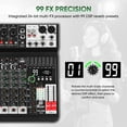 thumbnail image 3 of Audio Mixer 8 Channel Sound Mixer Console, Professional Music Mixing Board DJ Mixer w/ 99 DSP, 7-band EQ, USB, Bluetooth, 48V Phantom Power & PAD Function for Recording PA Live Live Streaming, 3 of 10
