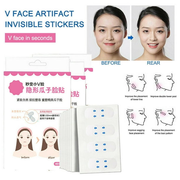 40PCS Set Instant Face Lift Tape Neck Eye Lift V Line Shape Tape Anti  Wrinkle 