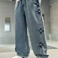 thumbnail image 7 of Girls Jeans Pants Elastic High Waist Wide-Leg Palazzo Denim Pants Loose Denim Pants for Toddler Girls 6-7 Years Cute&nbsp;Girl&nbsp;Clothing, 7 of 7