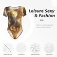 thumbnail image 4 of Balery Golden Winged White Horse Body de cuello redondo de manga corta para mujer Tops de manga corta Tops básicos-X-Large, 4 of 7