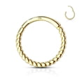 thumbnail image 3 of Ear Cartilage 14 Kt. Solid Gold Braided Hinged Hoop Rings Septum Tragus 16g, 3 of 3