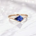 thumbnail image 2 of KANISHKAGEMS&JEWELS 2Ct 9x7mm / Kite Cut Sapphire Wedding Ring Rose Gold Plated Solitaire Jewelry Bezel Set Proposal Ring Anniversary Gift For Wife, 2 of 5