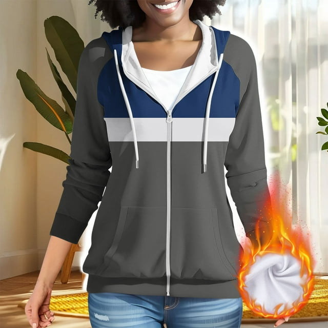 Birdeem Chandail à Capuche à Manches Raglan pour Femmes, Chandail à Manches Longues avec Fermeture Éclair, Veste Décontractée avec Poche, Coupe Ample, Imprimé Mode pour Usage Quotidien
